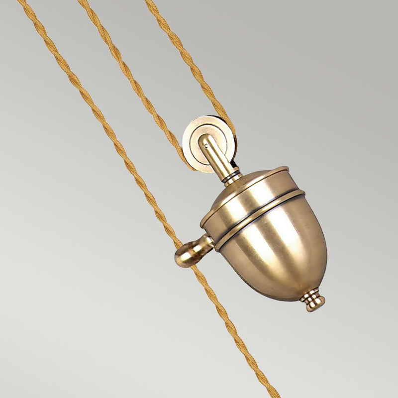 Elstead Provence Brass 1 Light Rise & Fall Ceiling Pendant