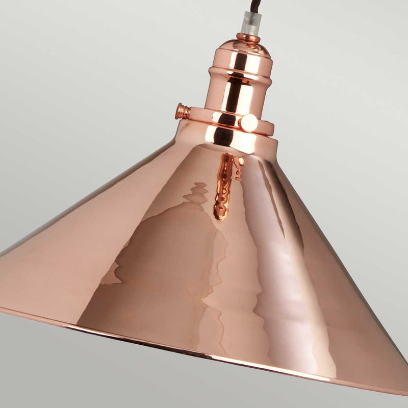 Elstead Provence 1 Light Rise and Fall Polished Copper Pendant