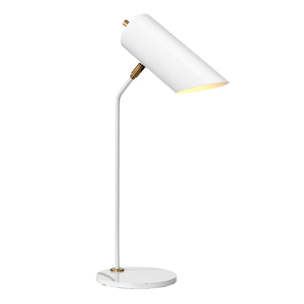 Quinto 1 Light White Aged Brass Table Lamp Elstead Lighting 1