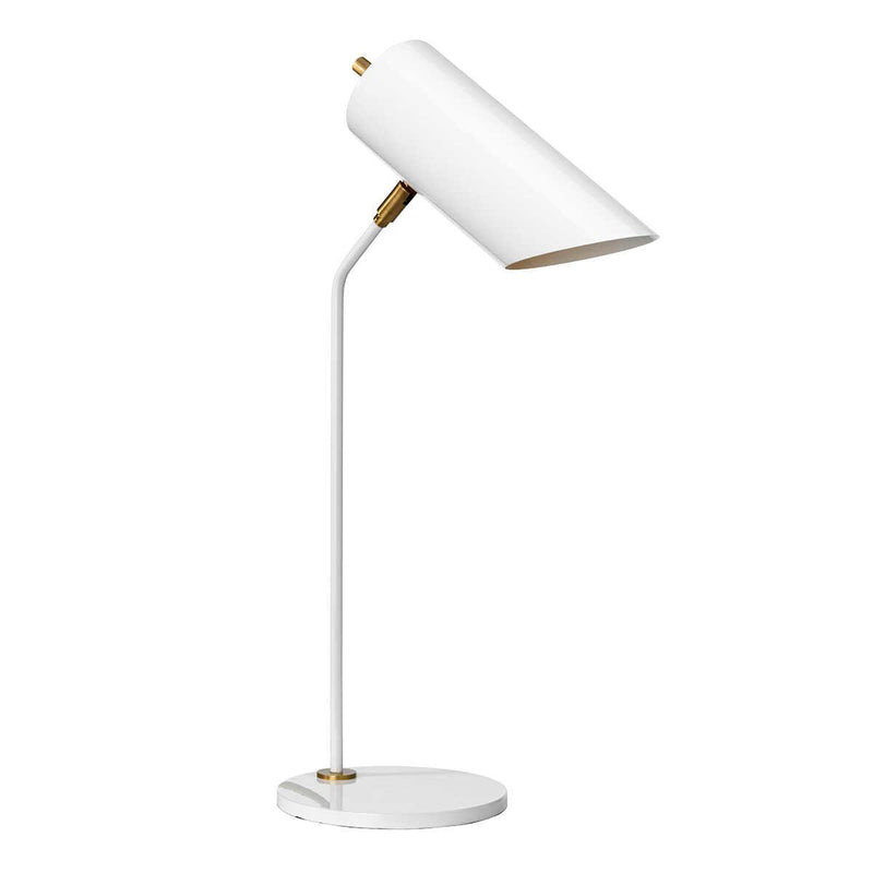 Quinto 1 Light White Aged Brass Table Lamp Elstead Lighting 3