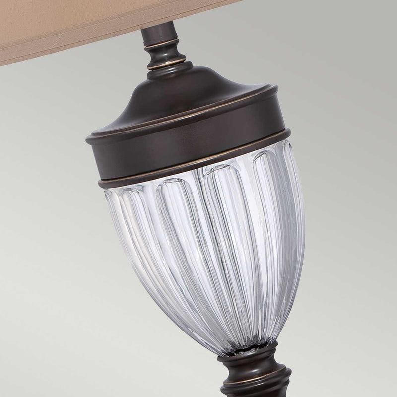 Quoizel Dennison Glass and Bronze Table Lamp With Shade 4