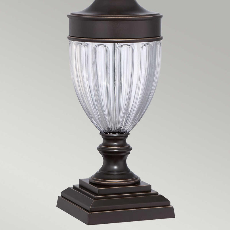 Quoizel Dennison Glass and Bronze Table Lamp With Shade 5