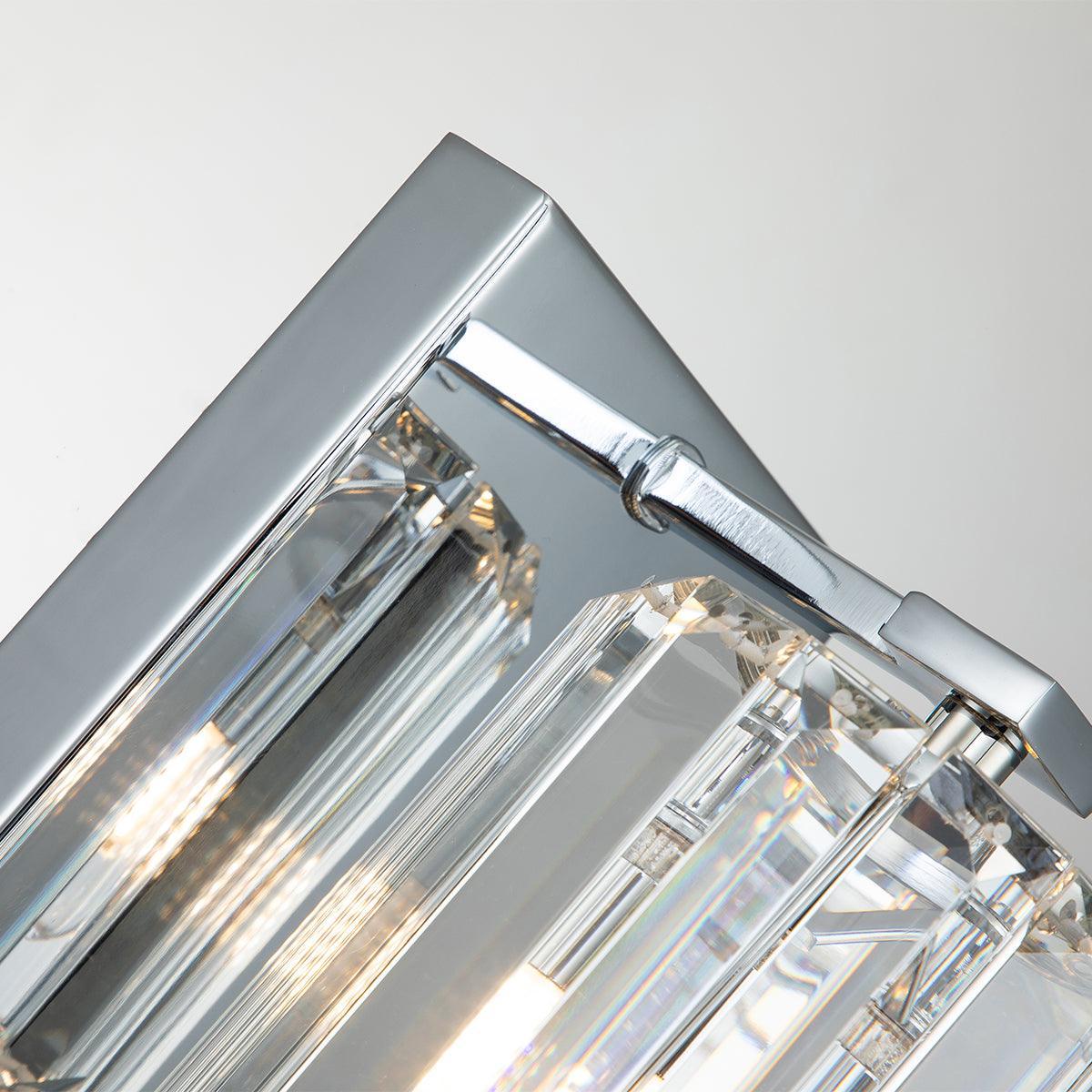 quoizel divine chrome bathroom wall light crystal glass Living Room Close Up