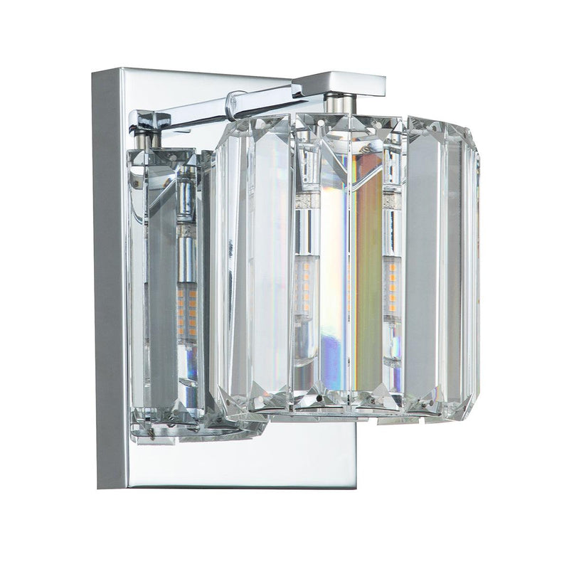 Quoizel Divine Chrome Bathroom Wall Light - Crystal Glass