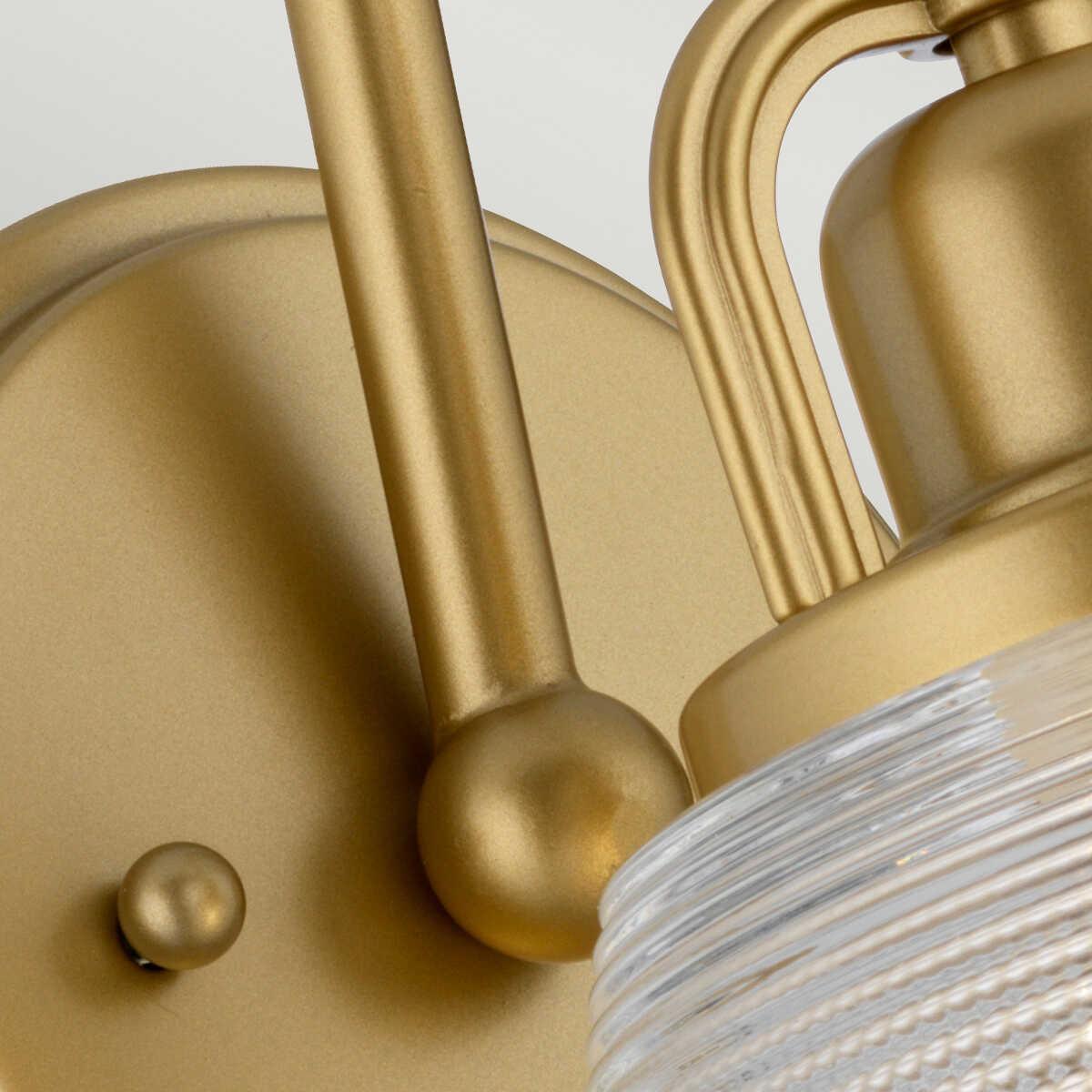 Quoizel Dublin 1 Light Natural Brass Bathroom Wall Light close up