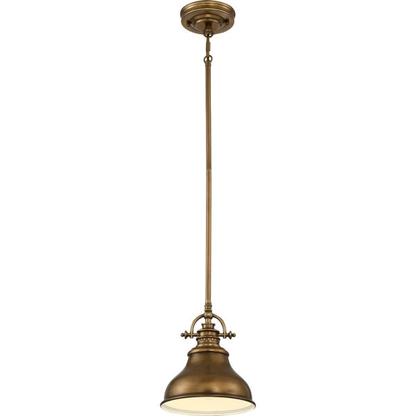 Quoizel Emery 1 Light Brass Mini Ceiling Pendant Light