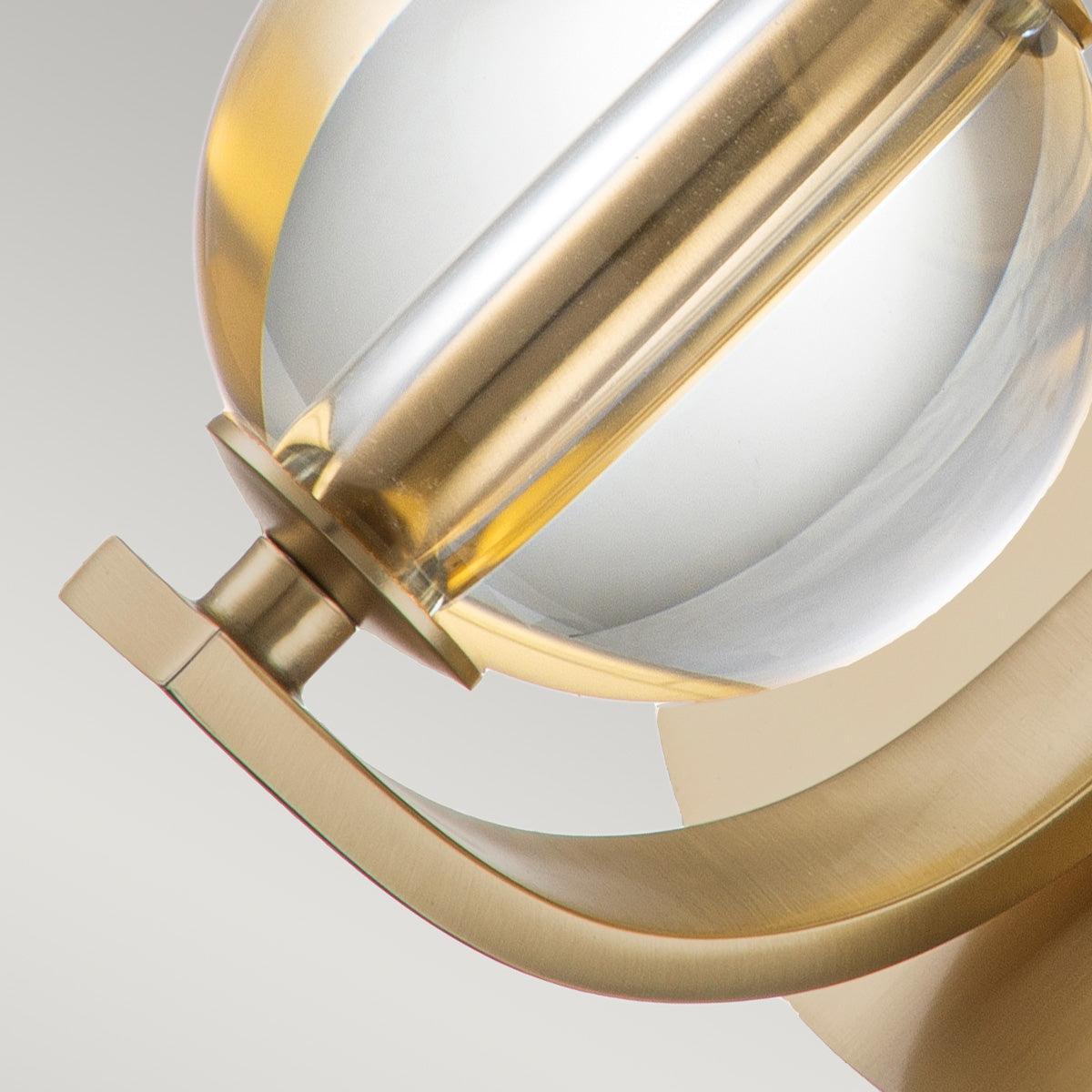 Quoizel Uptown Gotham 1 Light Brass Wall Light - Cream Shade Living Room Image