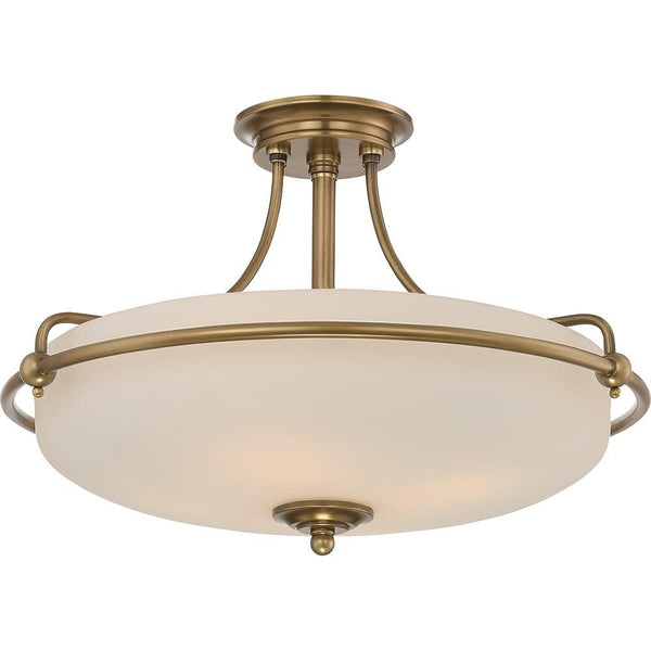 Quoizel Griffin 4 Light Semi-Flush Brass Ceiling Light Image 1