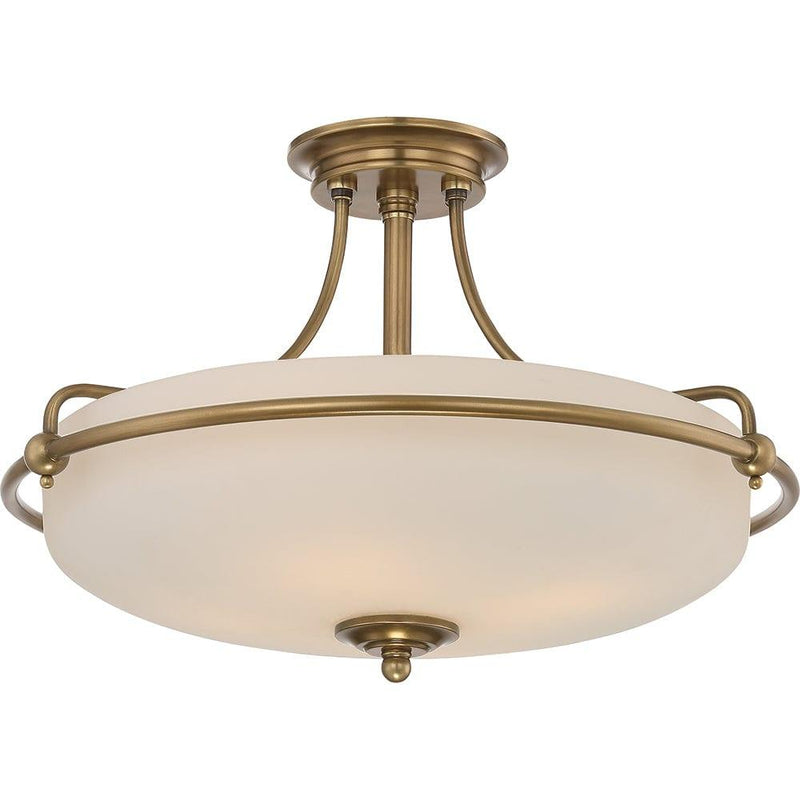 Quoizel Griffin 4 Light Semi-Flush Brass Ceiling Light Image 1