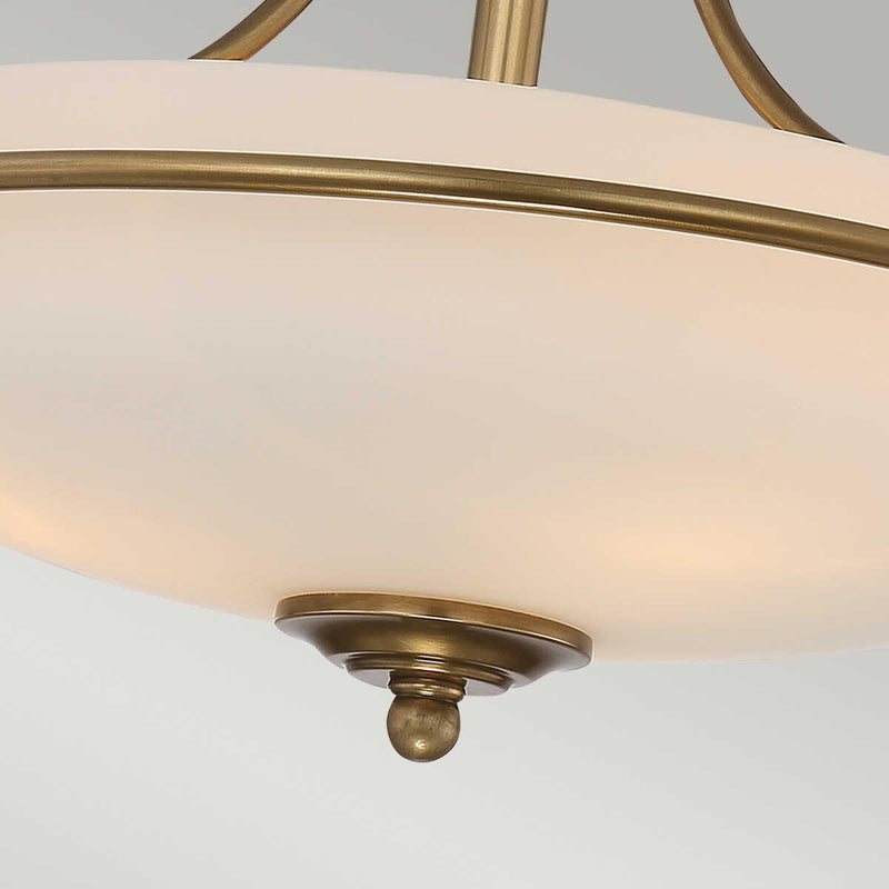 Quoizel Griffin 3 Light Semi-Flush Brass Ceiling Light Living room weight image