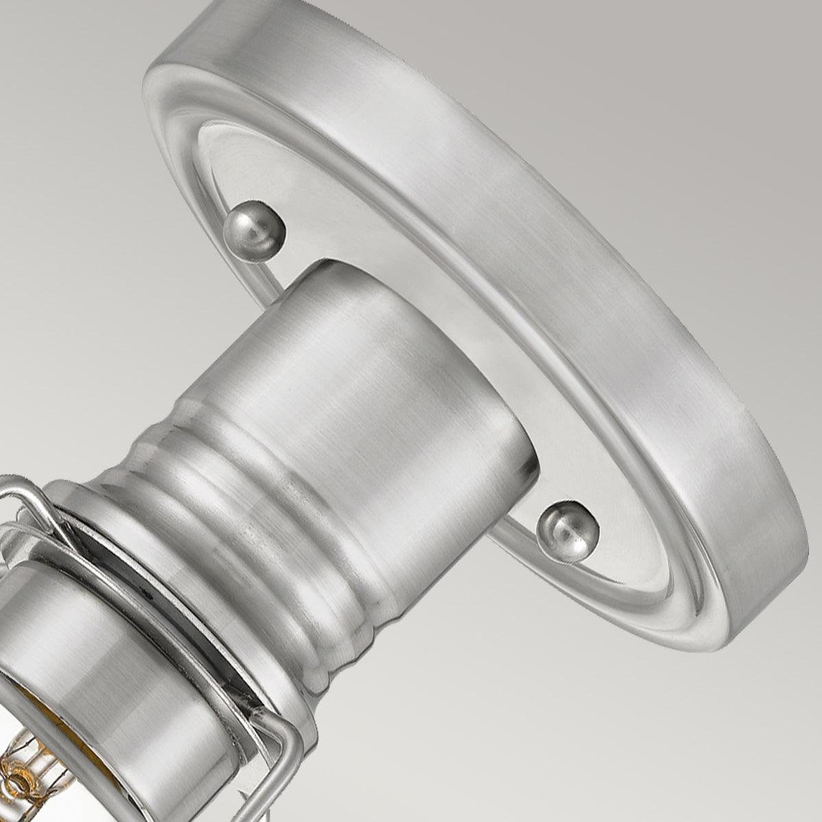 Quoizel Mixon 1 Light Nickel Semi-flush Mount Hallway close up