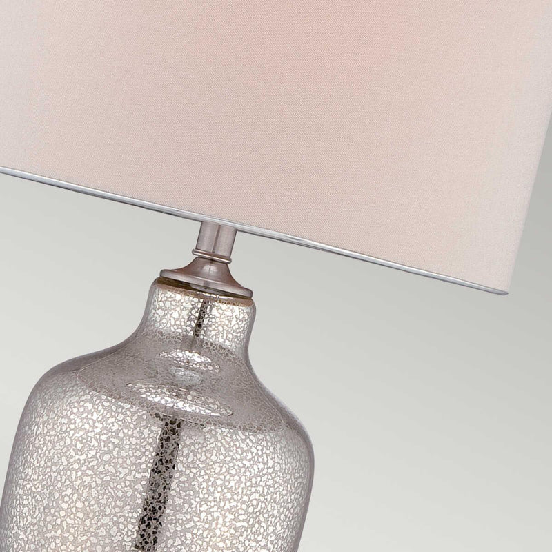 Quoizel Nicolls Mercury Glass Table Lamp With Beige Shade 5
