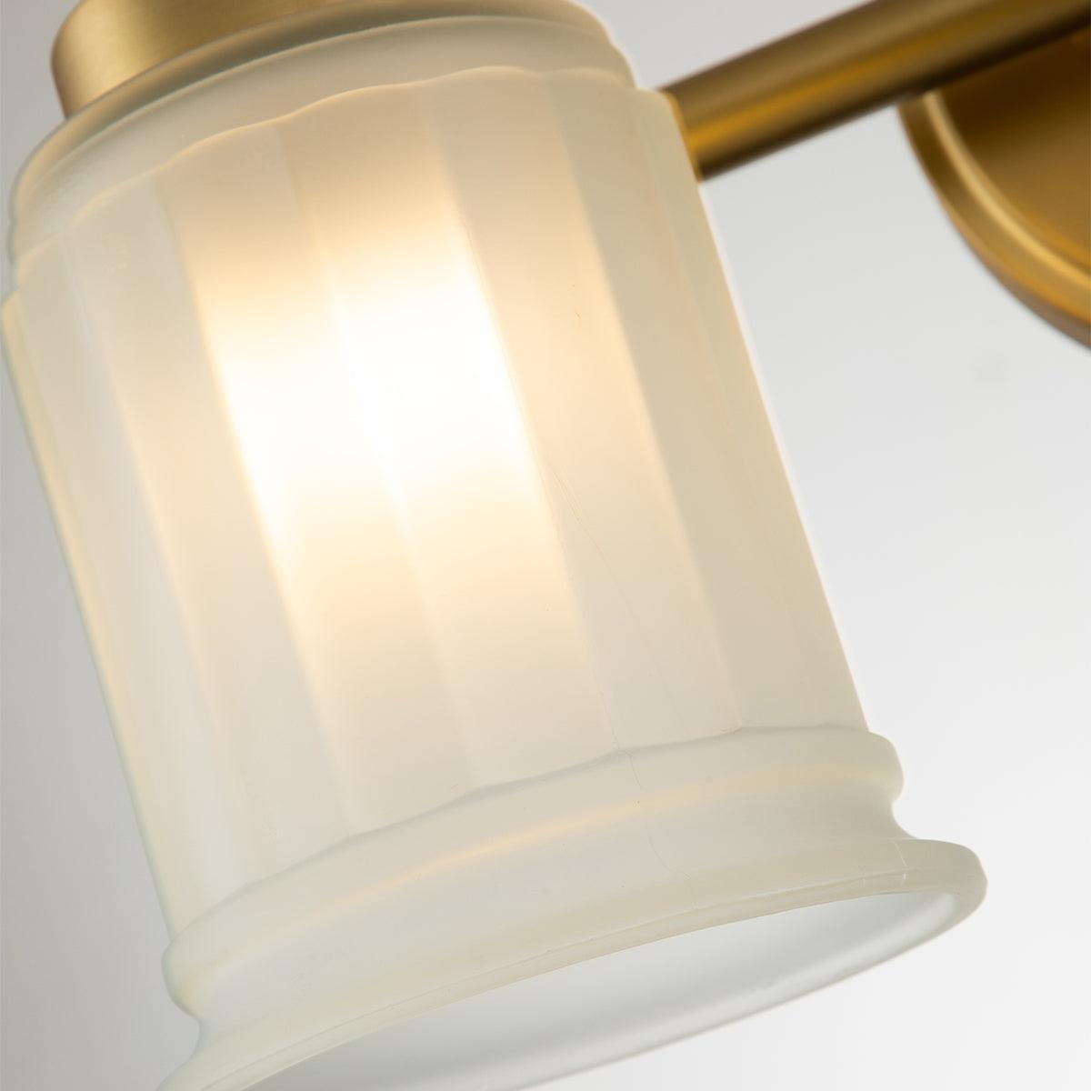 Quoizel Swell 2 Light Brushed Brass Bathroom Wall Light Wide Living Room Image