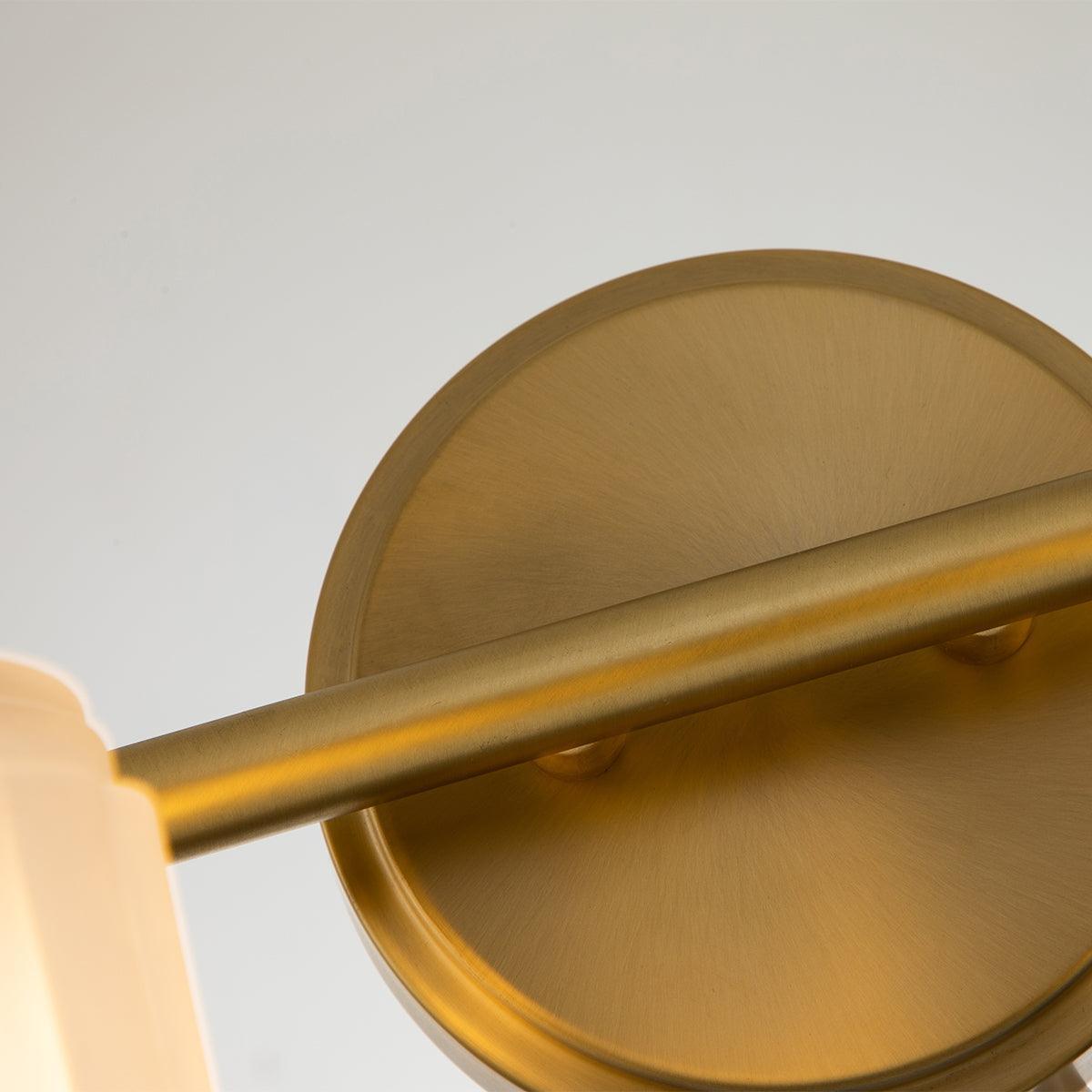 Quoizel Swell 4 Light Brass Bathroom Wall Light Close Up Image