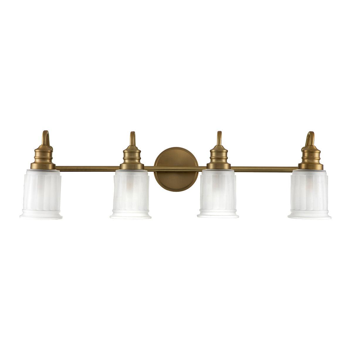 Quoizel Swell 4 Light Brass Bathroom Wall Light  Living Room Close Up