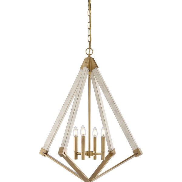 Quoizel View Point 4 Light Chandelier - Weathered Brass