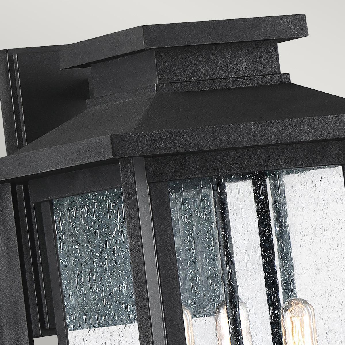 quoizel wakefield 3 light large black outdoor wall lantern Close Up