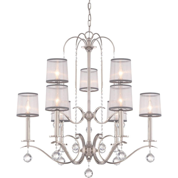Quoizel Whitney 9 Light Two Tier Silver Chandelier