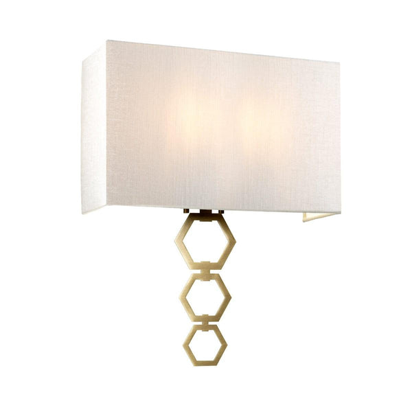 Ria Large 2 Light Aged Brass Wall Light ,RIA-LARGE-AB,Elstead Lighting,1