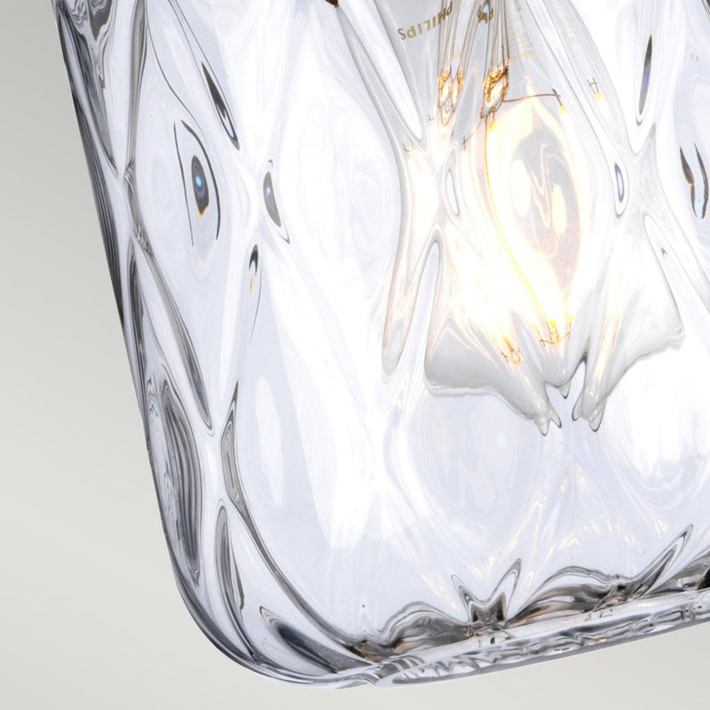 Elstead Lighting Sola 1 Light Nickel Pendant - Glass Shade