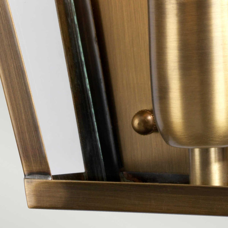 Elstead St James Aged Brass Finish Outdoor Wall Fitting Close up