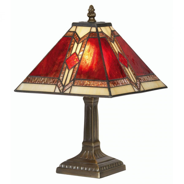Tiffany Bedside Lamps - Aztec Tiffany Bedside Lamp OT 2408/9TL