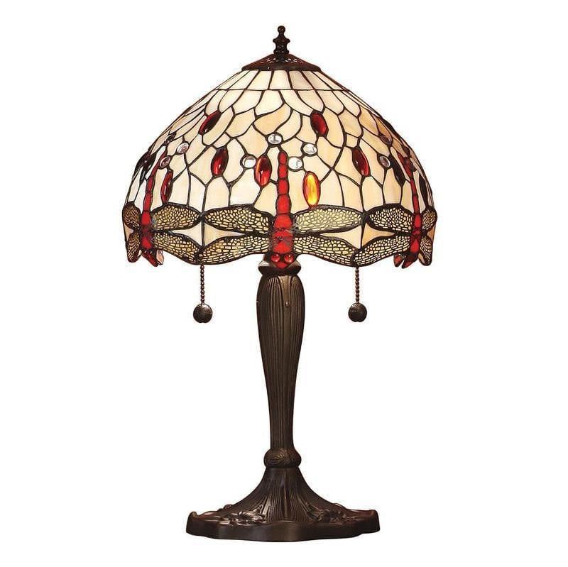 Tiffany Bedside Lamps - Beige Dragonfly Intermediate Tiffany Table Lamp 64086