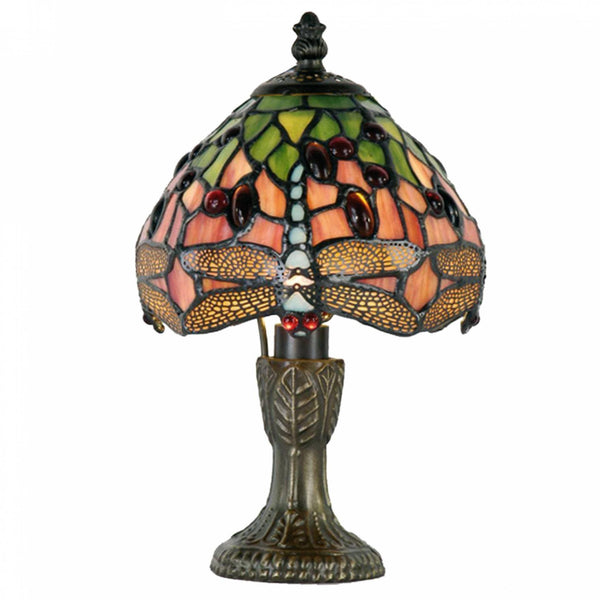Tiffany Bedside Lamps - Flame Dragonfly Tiffany Bedside Lamp 1188