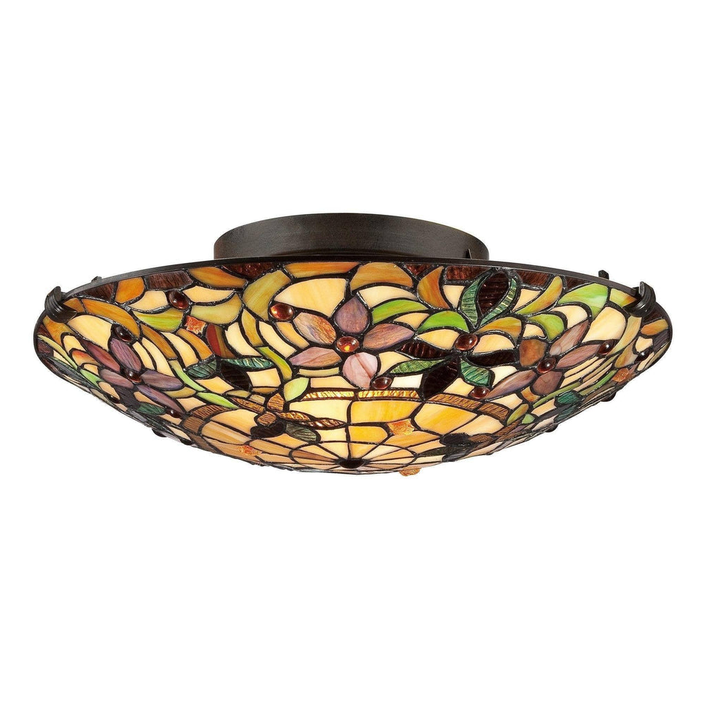 Buy Quoizel Kami Flush Tiffany Ceiling Light - Tiffany Lighting