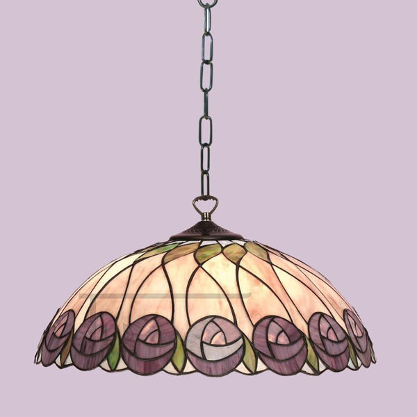 Tiffany Ceiling Pendant Lights - Hutchinson Large Tiffany Ceiling Pendant Light,Single Bulb Fitting T049SH50 & SU02