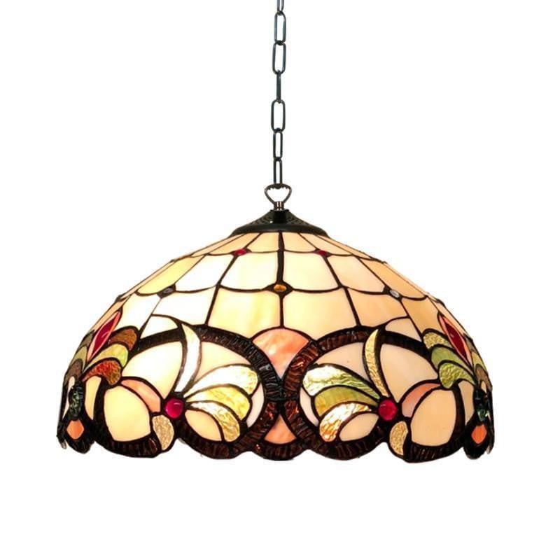 Tiffany Ceiling Pendant Lights - Ipswich Tiffany Pendant Light,Adjustable Chain,Single Bulb Fitting