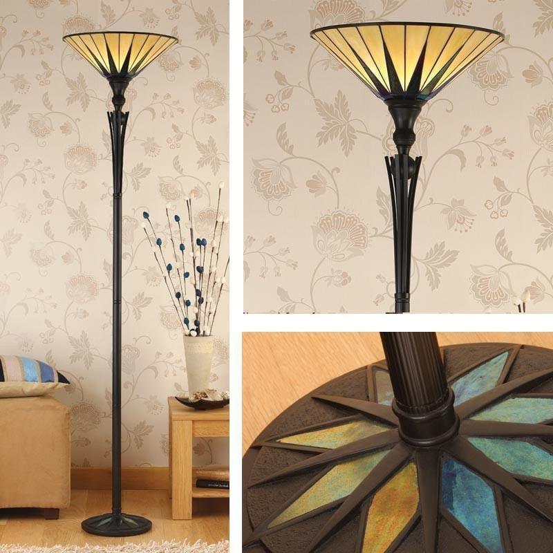 Tiffany Floor Lamps - Dark Star Tiffany Uplighter Floor Lamp 64042