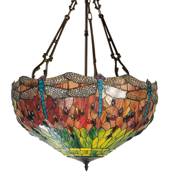 Inverted Ceiling Pendant Lights - Flame Dragonfly Inverted Pendant Light (fancy Chain)