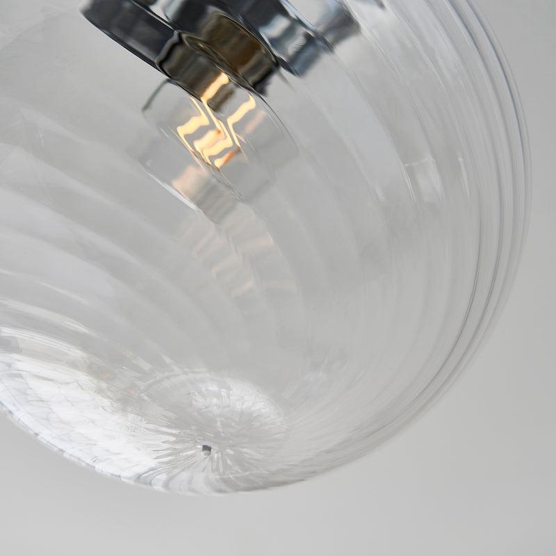 Endon Milston 1 Light Glass Flush Bathroom Ceiling Light