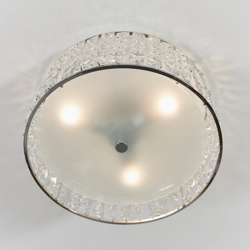 Belfont Clear Crystal And Chrome Flush Bathroom Ceiling Light