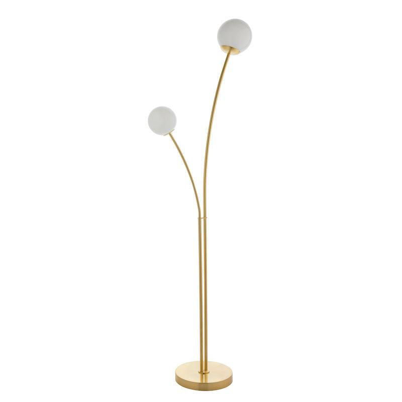 Bloom 2 light brass Floor Lamp by Endon Lighting unlit