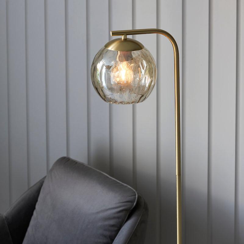 Endon Dimple 1 Light Brass Finish Floor Lamp by Endon Lighting 5