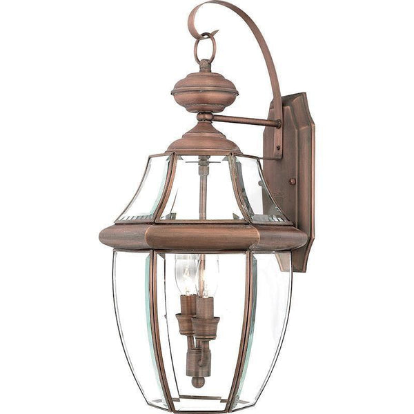 Quoizel Newbury Aged Copper Large Outdoor Wall Light by Elstead Outdoor Lighting 1