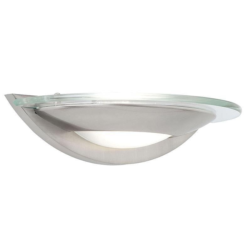 Firenz 1LT Satin chrome & Clear Glass Wall Light 051-WBSC