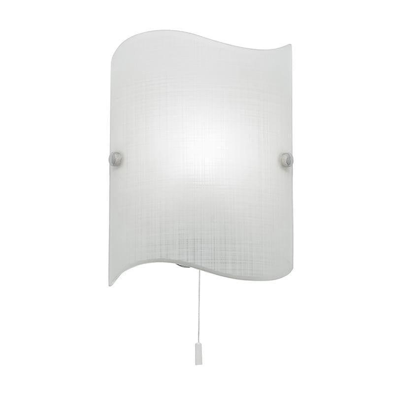 Endon Wave 1 Light White Glass & Chrome Wall Light