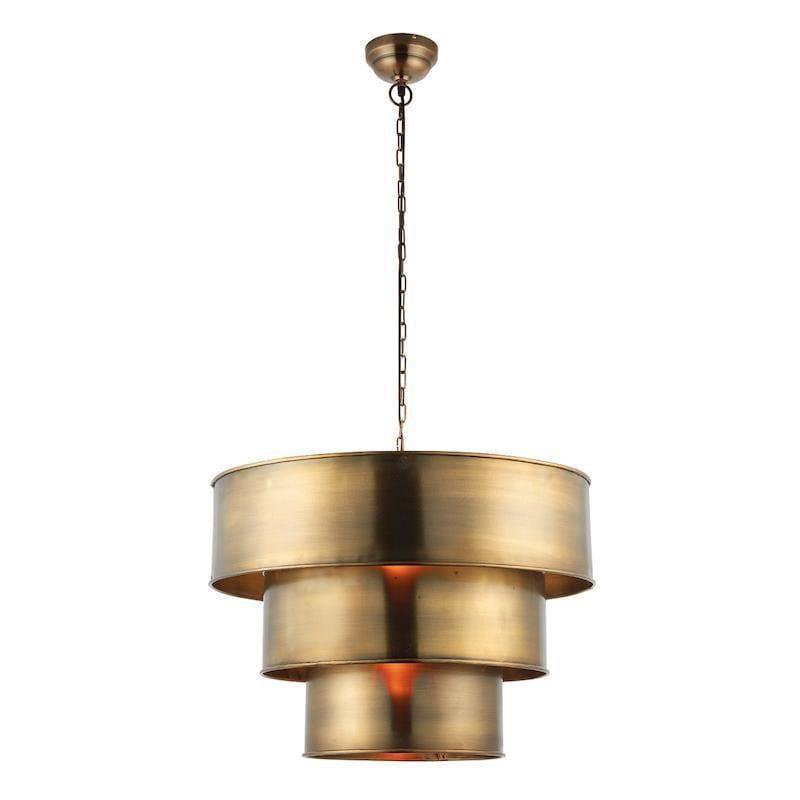 Tiffany Lamps & Lighting Morad 1LT Aged Brass Pendant Ceiling Light 69783 by Endon