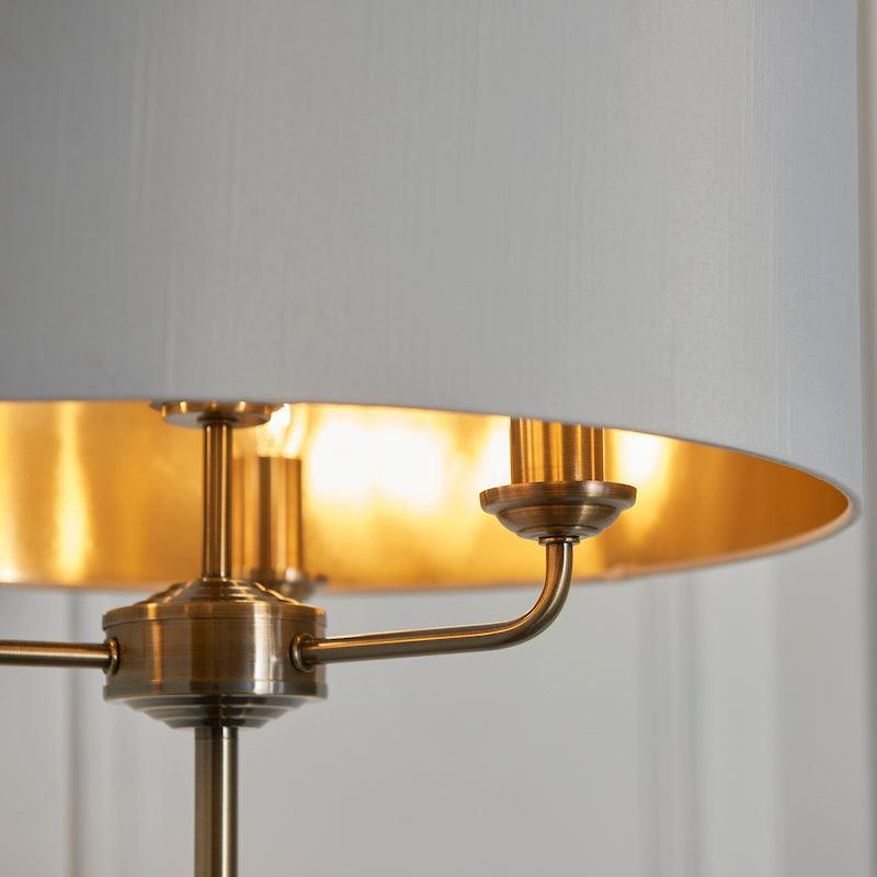 Endon Highclere 3 Light Antique Brass Floor Lamp by Endon Lighting 9