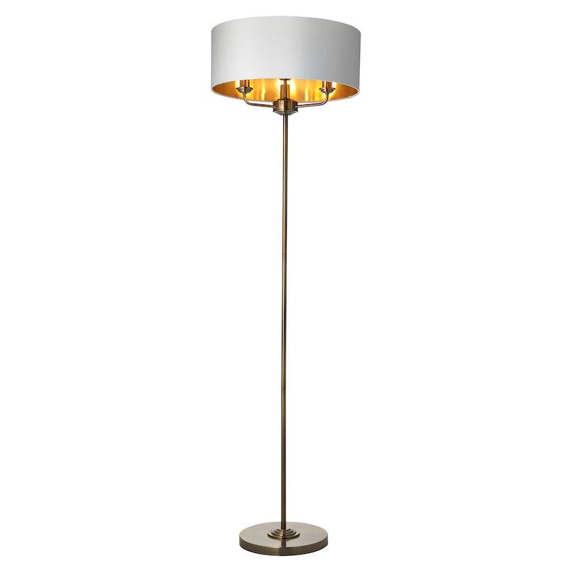 Endon Highclere 3 Light Antique Brass Floor Lamp by Endon Lighting 12