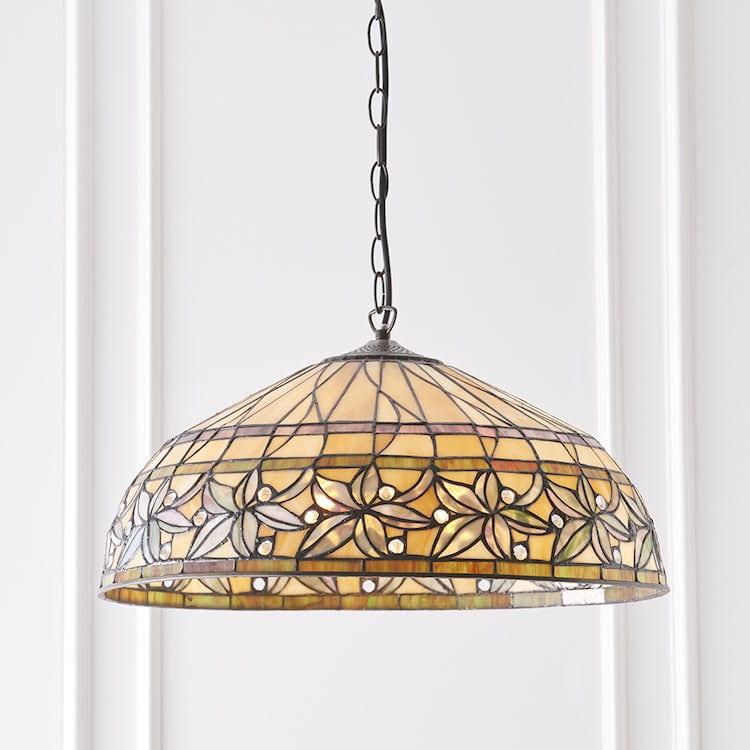 Ashtead Large Tiffany Ceiling Light - 3 Bulb Fitting