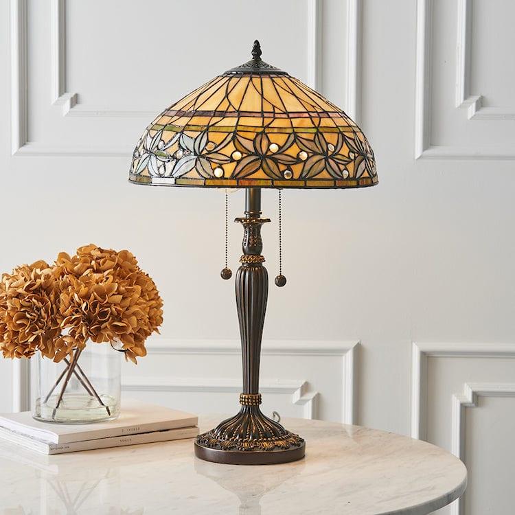Interiors 1900 Ashtead Tiffany Table Lamp - Pull Cord