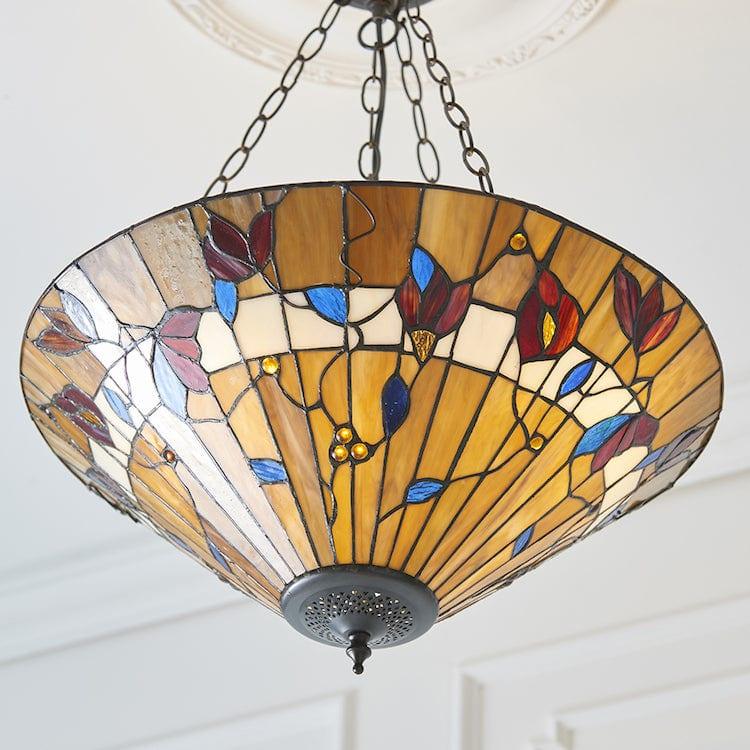 Interiors 1900 Bernwood Large Inverted Tiffany Ceiling Light