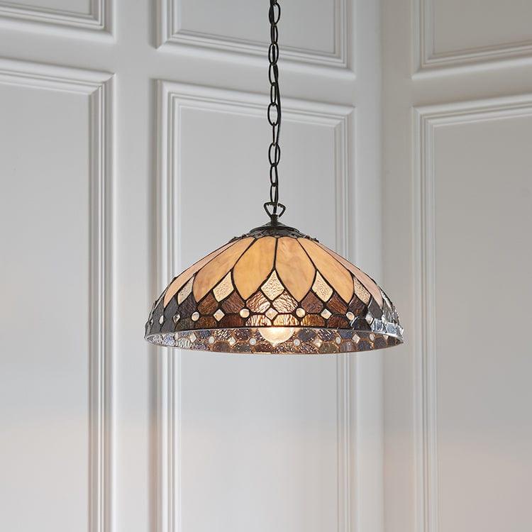 Brooklyn Medium Tiffany Ceiling Light - Single Bulb Fitting