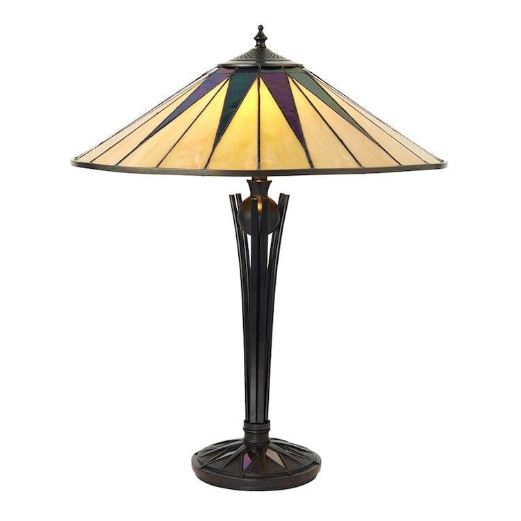 Large Tiffany Lamps - Dark Star Large Tiffany 2 Light Table Lamp 64045