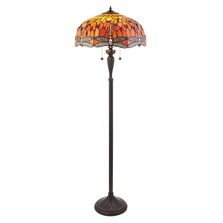 Tiffany Floor Lamps - Flame Dragonfly Tiffany Floor Lamp 64070