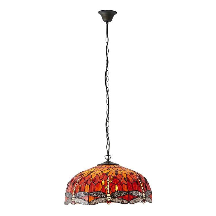 Flame Dragonfly Large Tiffany Ceiling Light - 3 Bulb Fitting